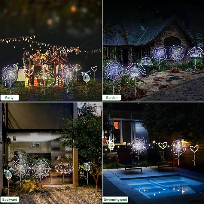 Multicolor Solar Pathway Lights 2-Pack, Garden LED