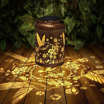 Hummingbird Solar Lanterns Outdoor Waterproof, Birthday Gifts for Women, Mom, Hummingbird Gardening Gifts, Hanging Decorative Solar Lanterns for Patio/Yard/Garden Decor