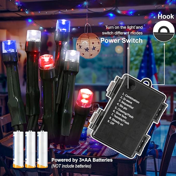 33ft White Outdoor Edison String Lights, Weatherproof