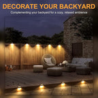 16-Pack Solar Patio Step Lights, Warm White Waterproof