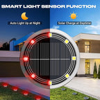 Solar Flat Disk Lights 4-Pack, Waterproof Walkway