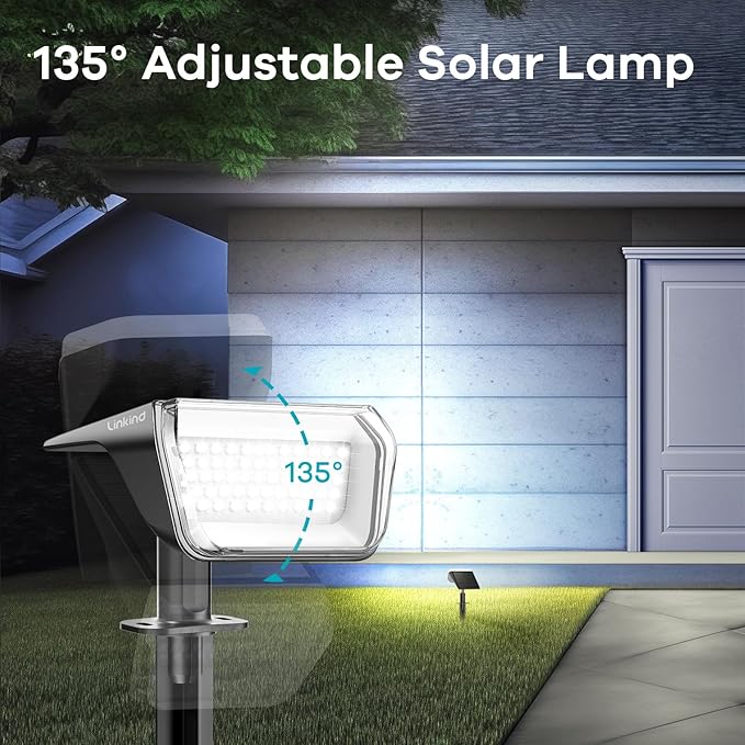 60 LED Solar Garden Spotlights 6-Pack, LED