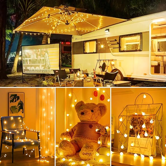 Christmas Yard String Lights 2-Pack, 120 LED Waterproof