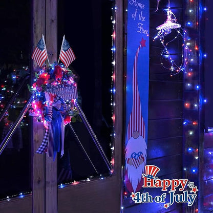 2-Pack Outdoor String Lights, 66ft White Waterproof LED