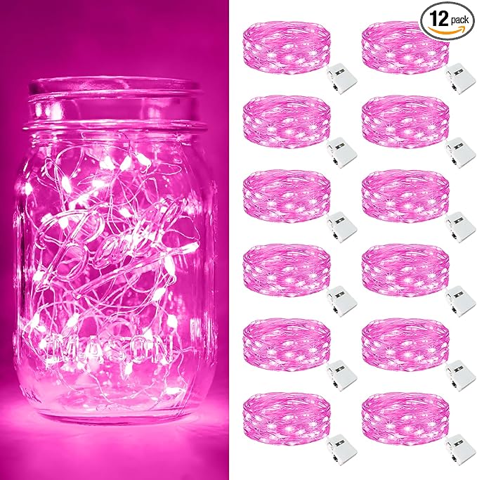 Christmas Fairy Lights 12-Pack, 7ft 20 LED Battery Twinkle Lights