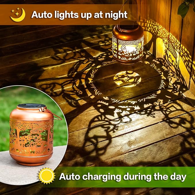 Solar Frog Lanterns, Patio Hanging LED Decor