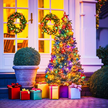 Christmas Porch String Lights 4-Pack, 16ft 50 LED Waterproof