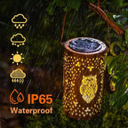 Elegant Owl Solar Lanterns for Outdoor, Waterproof LED