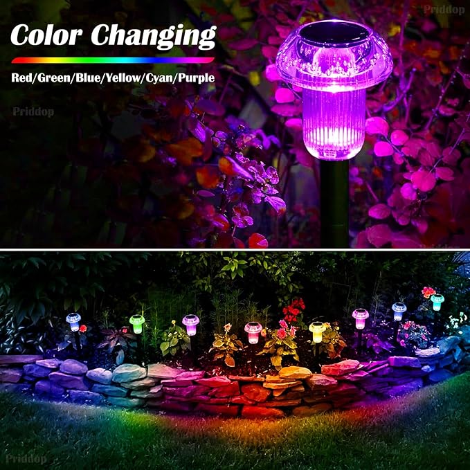 Solar Walkway Path Lights 8-Pack, Waterproof