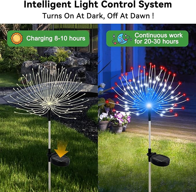 2-Pack Solar Landscape Lights for Walkway