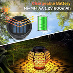 4-Pack Classic Courtyard Solar Lanterns for Backyard, Waterproof LED