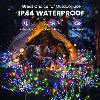 Garden Decor Solar Lights Outdoor,120LED Waterproof Colorful Solar Fairy Garden Lights for Outdoor Decoration,Yard, Patio, Porch,Flower Pot,Pathway,Christmas (6Pack)