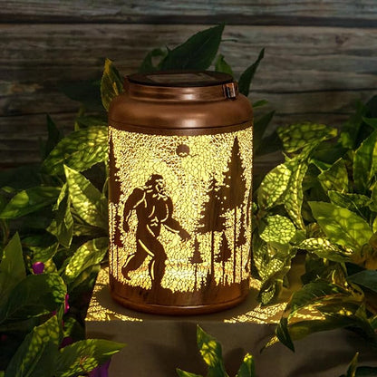 Solar Lanterns Outdoor, Big Foot Gifts for Women Men Wife Big Foot Lantern Hanging Solar Lanterns Outdoor Waterproof for Porch Garden Decor