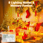 2-Pack 33ft Christmas LED String Lights, Waterproof Timer Lights