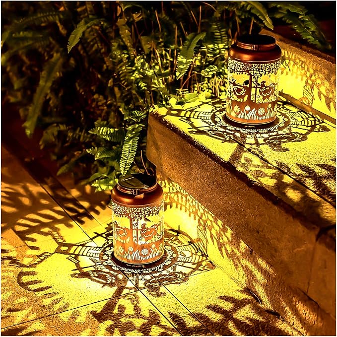Garden Solar Lanterns, Waterproof LED Outdoor Lights