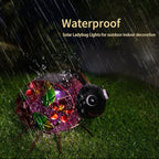 Ladybug Solar Porch Lanterns, Metal Waterproof LED