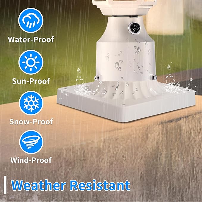 Outdoor Post Light Mounting Base 2 Pack,Cast Aluminum Pier Mount Base Adapter for Deck Porch Garden in Matter White Finish 5.6" W*5.6" L
