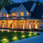12-Pack Warm White Flat Solar Garden Lights, Waterproof LED