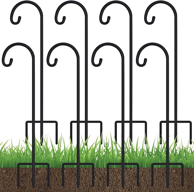 Heavy-Duty Shepherd's Hooks 8-Pack, 32" Garden