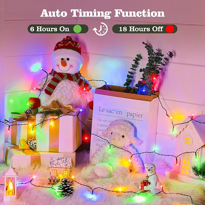 Christmas Fairy Lights 4-Pack, 132ft 400 LED Battery Twinkle Lights