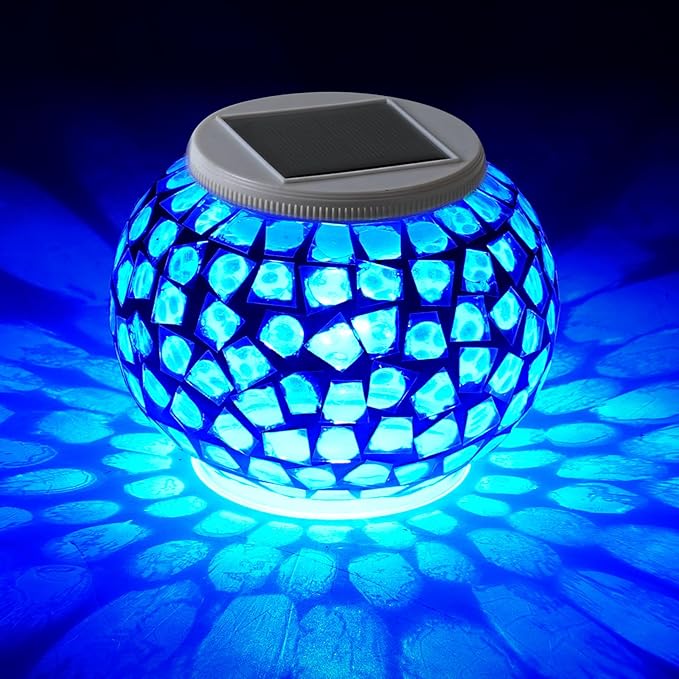 Mosaic Solar Lawn Figurine Light, Waterproof