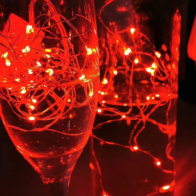 16-Pack 2ft Christmas LED String Lights, Waterproof Timer Lights
