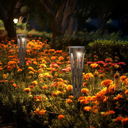 JJX Solar Pathway Lights, 6 Pack Outdoor Walkway Solar Lights for Yard Outside, Warm Light LED Landscape Light Waterproof IP65 Auto On/Off for Lawn Sidewalk