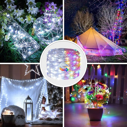 Christmas Porch String Lights 2-Pack, 66ft 200 LED Waterproof