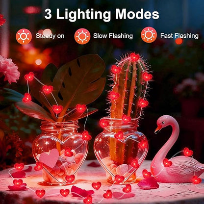 4-Pack Red Patio String Lights, Weatherproof LED