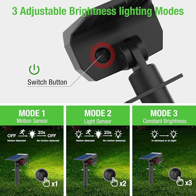 56 LED Solar Landscape Spotlights 12-Pack, Motion Sensor LED