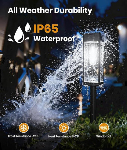 Solar Pathway Lights Outdoor, 6 Pack Bright Solar Lights Outdoor, Auto On/Off, IP65 Waterproof Solar Garden Lights Solar Powered Landscape Lighting for Yard Patio Walkway Driveway Pathway