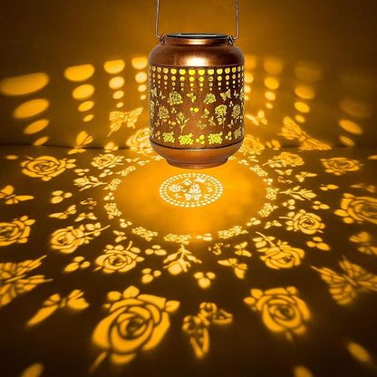 Butterfly Solar Lanterns Outdoor Waterproof, Butterfly Gifts for Women Grandma Mom, Hanging Rose Solar Lights for Garden Decor