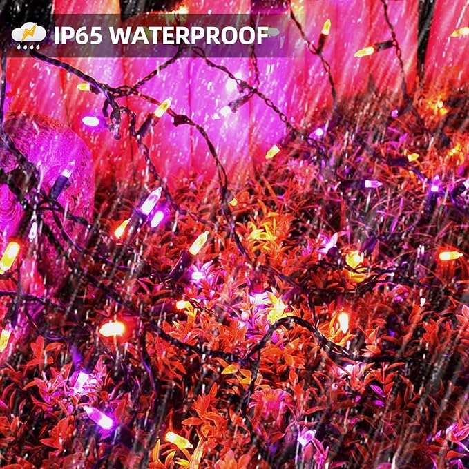 100 LED Halloween Twinkle Lights, 33ft Waterproof for Porch