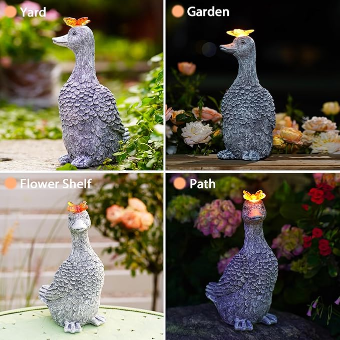 Solar Butterfly Statue Light, Yard Decor