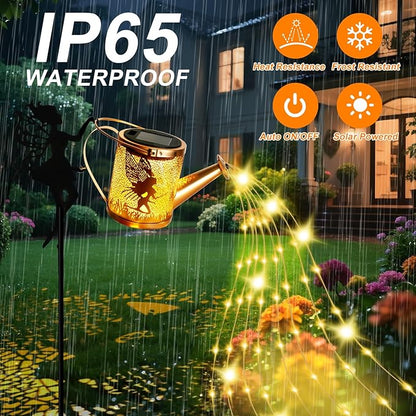 Solar Garden Fairy Watering Can Lights Outdoor IP65 Waterproof Watering Can Hanging Lanterns Garden Decor, Solar Powered LED Patio Yard Pathway Lights Fairy Gardening Gifts for Mom Women Birthday
