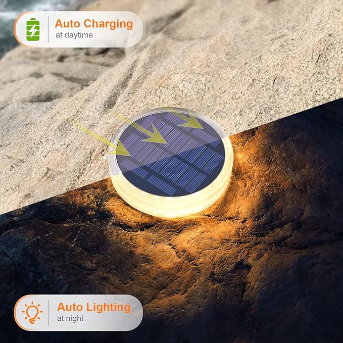 Solar Dock Lights 4-Pack, Waterproof LED