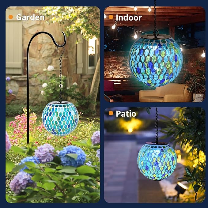 Mosaic Solar Lantern Set, Classic Outdoor Lighting