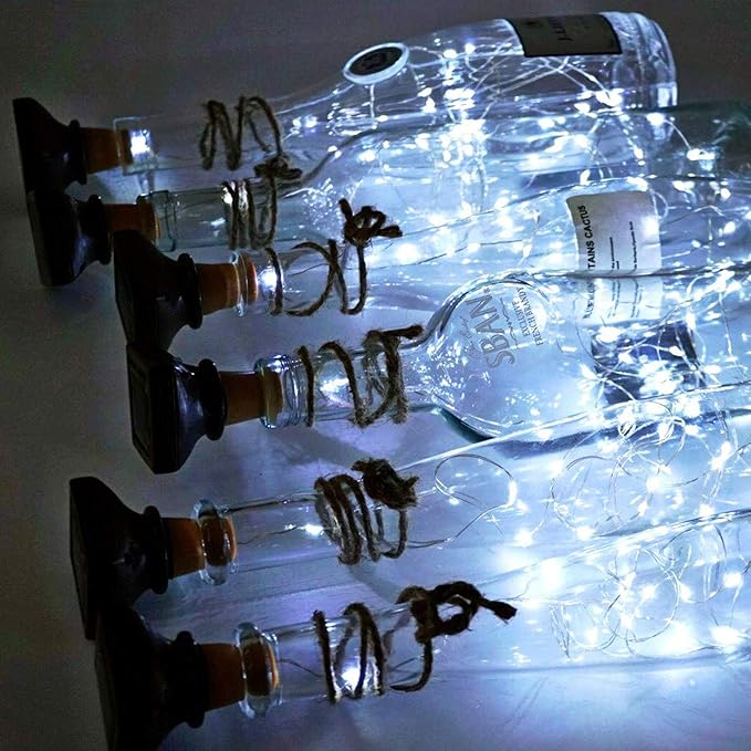12-Pack Outdoor String Lights, Cool White Waterproof LED