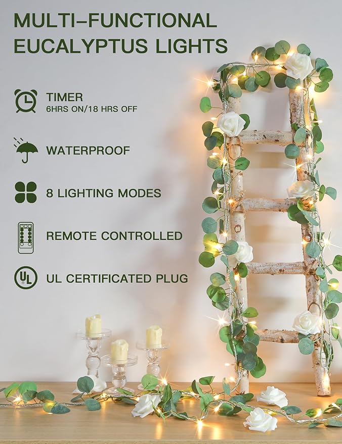33ft Warm White Outdoor Edison String Lights, Weatherproof