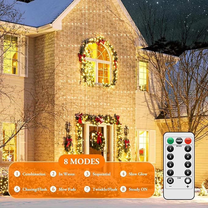 2 Pack 33FT 100 LED Fairy Lights Battery Operated with Timer & Remote, Waterproof Twinkle Lights Indoor Outdoor, 8 Modes Fairy String Lights for Bedroom Classroom DIY Wedding Decorations,Warm White