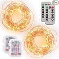 2-Pack 5ft Christmas LED String Lights, Waterproof Timer Lights