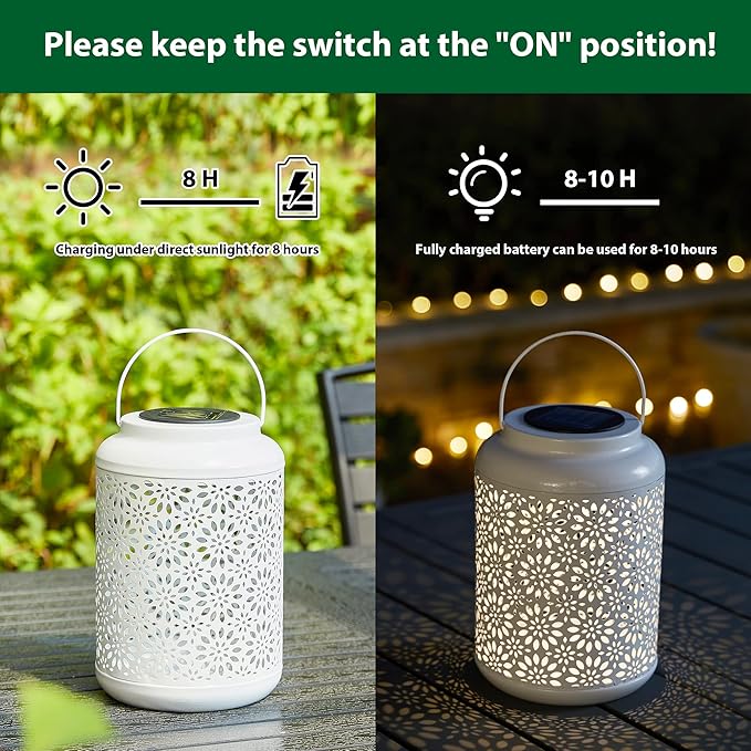 Flower Solar Lanterns, Waterproof LED Patio Lights