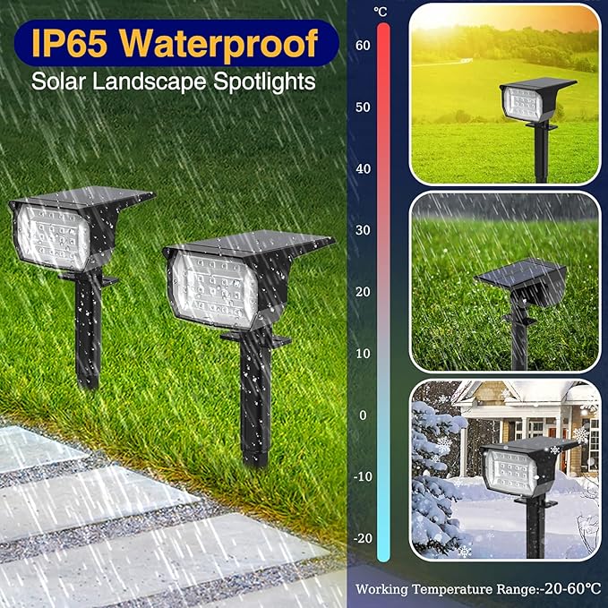 Solar Yard Spotlights, 7-Mode Waterproof