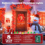 4-Pack 400 LED Christmas Twinkle Lights, 132ft Waterproof for Porch