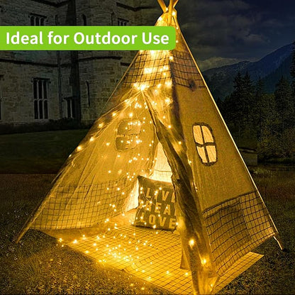 2 Pack Solar Fairy Lights Outdoor, 33 Feet 100 LEDs 8 Modes String Lights for Outside, Waterproof Solar Outdoor Light for Patio Yard Christmas Tree Halloween Wedding Party Decorations, Warm White