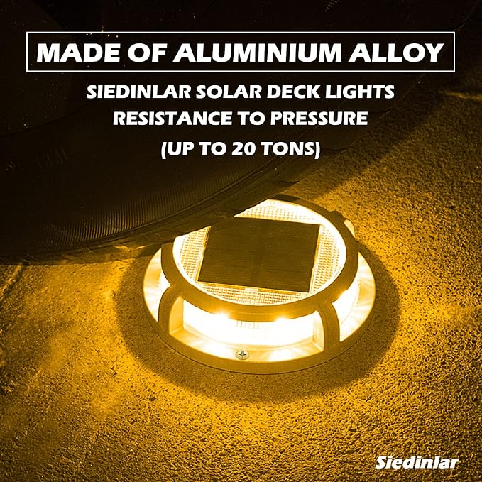 4-Pack Solar Dock Lights, Warm White Waterproof LED