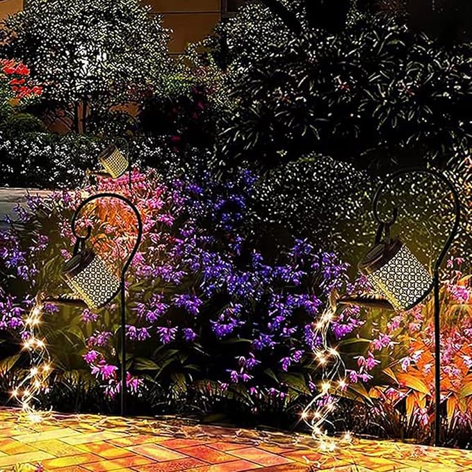Solar Watering Can Lights, LED Lantern Outdoor Light, Hanging Waterproof Outdoor Shower Garden Lights,Solar Lanterns for The Garden Pathway Yard Lawn Patio Landscape Decor (with Bracket)