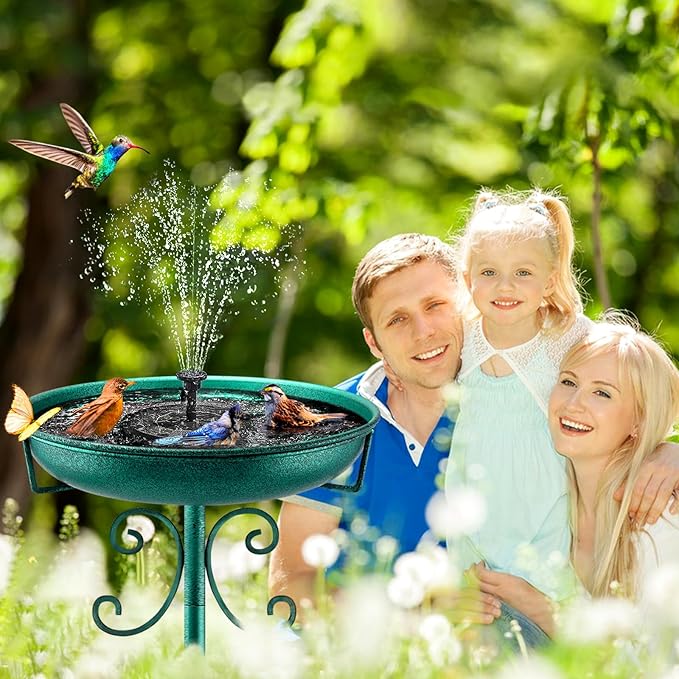 Freestanding Bird Bath, Heavy-Duty Metal