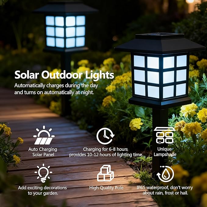 Solar Pathway Lights 10-Pack, Driveway LED
