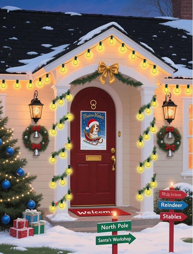 Christmas Backyard String Lights, 25ft 27 LED Waterproof